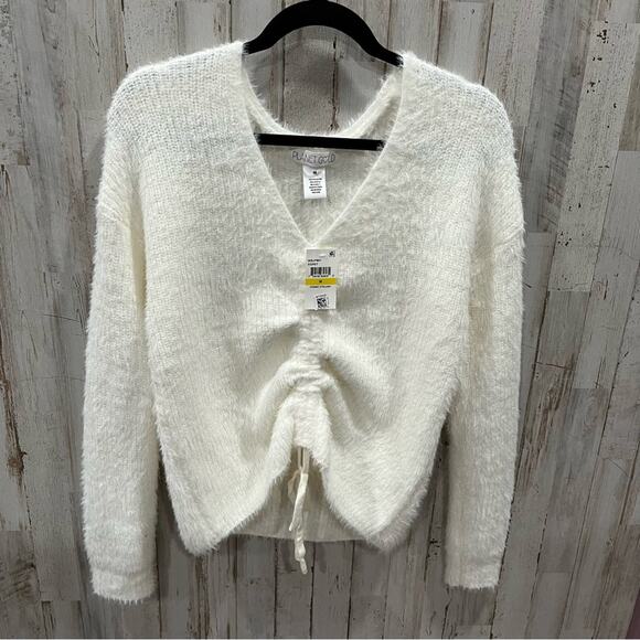 NWT PLANET GOLD Juniors' Eyelash-Knit Drawstring Sweater - Picture 2 of 6